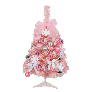 2022 Navidad gran oferta decoración rosa 60cm Mini árbol de Navidad azul 60cm decoración de escritorio DIY flocado árbol de Navidad - Product Image 2