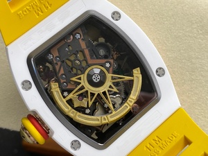 Reloj Mecánico de Lujo de la Mejor Calidad, Resistente al Agua, 41 mm, Movimiento Tourbillon de Fábrica RM, RM88, Esqueleto de Cerámica Blanca, Diseño Smiley - Product Image 4