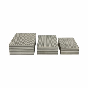Scatole Decorative a Righe con Coperchio per Arredamento Casa, Tavolo Console, Gioielli e Uso in Camera da Letto - Product Image 1