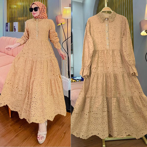 Vestido Musulmán del Sudeste Asiático, Ropa Femenina Indonesiana, Vestido Bordado con Aberturas y Encaje, Gran Venta - Product Image 4