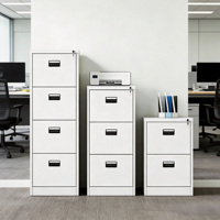 Armoire de classement verticale en métal à 3 niveaux et 5 tiroirs, avec poignée noire, petite armoire de rangement de bureau en métal pour bureau