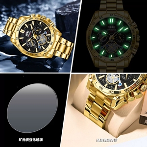 Montre pour homme <span class=keywords><strong>de</strong></span> marque haut <span class=keywords><strong>de</strong></span> gamme BINBOND, acier inoxydable original, lumineuse, étanche, montre <span class=keywords><strong>de</strong></span> luxe pour homme, date, quartz - Product Image 4