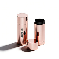 Tubes cosmétiques ronds en plastique rechargeables de 30 ml, 50 ml, 75 ml, design stick, tubes de déodorant personnalisés avec fond électroplaqué