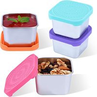 Contenants à sauce en acier inoxydable de 2,4 oz pour emporter, idéaux pour les boîtes à lunch, les pique-niques, les voyages, le bureau et la préparation des repas