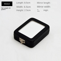 Boîte à Gemmes Moderne Personnalisable en Verre Acrylique Noir, Étui de Présentation pour Pierres Précieuses et Bijoux, Boîte à Pierres Précieuses avec Fermoir, Taille Personnalisable