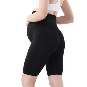 2024 Hamilelik Dönemi Kısa Kadın Emzirme Pedi Büyük Beden İnce Kesim Dikişsiz Düz Yüksek Bel Esnek Bel Dört Yönlü Esneme - Product Image 3