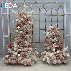 LEDA Artificial <b>Pink</b> Silk Rose White Rose Baby Breath Flowers <b>Decoration</b> Wedding Flower Runner <b>Decoration</b> Road Arch Flower Row - Product Image 6