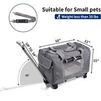 Portable Pet Rolling Carrier Safe Poignée télescopique Pet Travel Carrier Bag sur roues Pet Travel Carrier