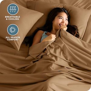 Matelas de haute qualité, respirants et rafraîchissants, de 6 à 15 pouces, résistants à la décoloration et aux plis, ensemble de draps en microfibre - Product Image 1
