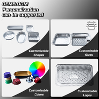 Contenant alimentaire jetable en aluminium de 300 ml, petit format rectangulaire, écologique, pour repas en avion et préparation de repas individuels - Vente en gros