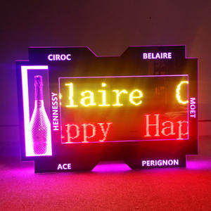 Panneau d'affichage lumineux avec barre LED et lettres en acrylique pour fournitures de fête, présentoir de bouteilles pour boîte de nuit VIP - Product Image 4
