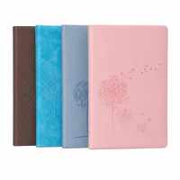 Carnet A5 en cuir PU gaufré pissenlit, ligné, 140 feuilles, 6 couleurs, journal de bureau, papeterie, vente en gros