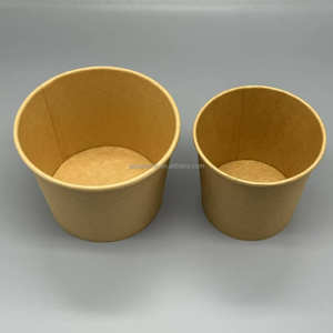 Conteneur alimentaire à emporter biodégradable personnalisé, jetable, 750 ml, 1100 ml, bol en papier kraft - Product Image 1