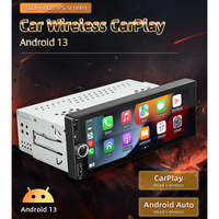 Lecteur DVD de Voiture pour Tableau de Bord Android 13, Écran IPS de 6,68 Pouces, Autoradio 1 Din avec Navigation GPS