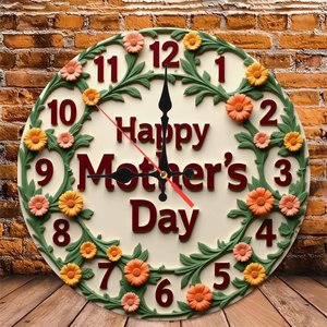 Round Wooden Wall <b>Clock</b> 25x25Cm Silent Quartz Movement Home <b>Bedroom</b> Office Decor - Product Image 4