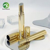 Tube de Rouge à Lèvres Vide Rotatif en PETG Doré, Emballage de Luxe pour Baume à Lèvres, Vente en Gros
