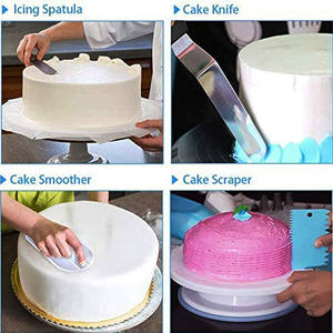 Stock prêt 216 pièces ensemble de décoration de gâteau moule en plastique rotatif Kit de support de gâteau glaçage buses de tuyauterie ensemble de fournitures de cuisson - Product Image 4