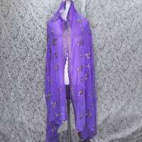 Grand Voile de Coton Musulman 220x110cm, Châle Brodé Floral, Foulard pour Occasions Spéciales, Vente en Gros pour la Révente Africaine