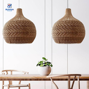 Lustre suspendu en rotin, design moderne, éclairage d'intérieur, <span class=keywords><strong>luminaire</strong></span> décoratif de plafond, idéal pour un hôtel - Product Image 1