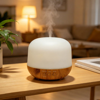 Diffuseur d'arômes en bois grainé de 250 ml avec 3 lumières LED, minuterie et arrêt automatique, humidificateur ultrasonique USB, vente en gros OEM ODM acceptée