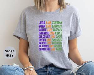 T-shirt icona femminista da donna, 100% cotone, girocollo, casual, manica corta, stampa con lettere, tutte le stagioni, vestibilità regolare - Product Image 3