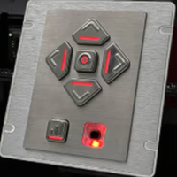 Teclado de navegación de audio con retroiluminación ajustable 6 teclas ADA y EAA, compatible con personas con discapacidad visual para quiosco de autoservicio