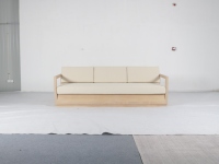 Canapé de mariage moderne en bois massif, mobilier de location pour événements extérieurs, banc 3 places pour décoration de toile de fond de réception de mariage
