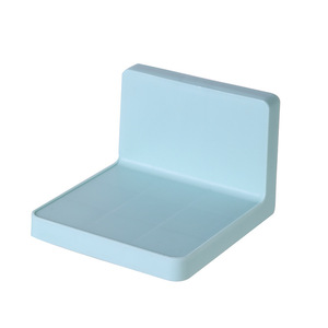 Estante de almacenamiento en forma de L para montar en la pared, rectangular, sin perforaciones, para organizar jabón en el baño - Product Image 3