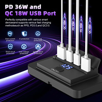 Prise USB pour camping-car, double port USB-A et USB-C QC3.0, panneau de chargeur de voiture avec affichage de la tension pour 12V/24V, automobile, bateau, marine