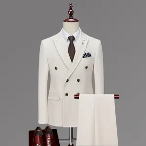 Custom Men's Business 3 Pieces jacket pant Vest New Formal Slim Suit Tuxedo Men's Bridal Suit