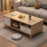 Table basse en MDF OEM, table basse d'usine à prix abordable, OEM ODM, faible MOQ, design moderne, table de salon, table basse avec rangement