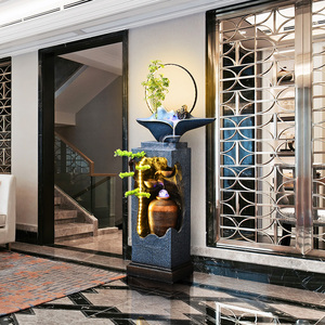 Fuente de Agua Decorativa de Estilo Chino con Rocalla de Fibra de Vidrio, Adorno de Riqueza con Agua Fluida para Sala de Estar, Uso Interior/Exterior - Product Image 2