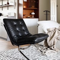 Fauteuil de loisirs, canapé individuel, style minimaliste de luxe, style Bauhaus, fauteuil à dossier Barcelona