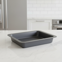Plat à rôtir rectangulaire profond en acier au carbone antiadhésif pour viande et légumes, plusieurs tailles, vente en gros