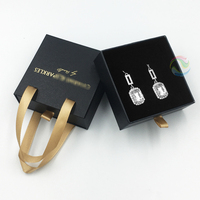 Boîte à bijoux à tiroirs multiples avec logo personnalisé en or imprimé, à prix avantageux, avec insert en mousse pour boucles d'oreilles, colliers et bagues