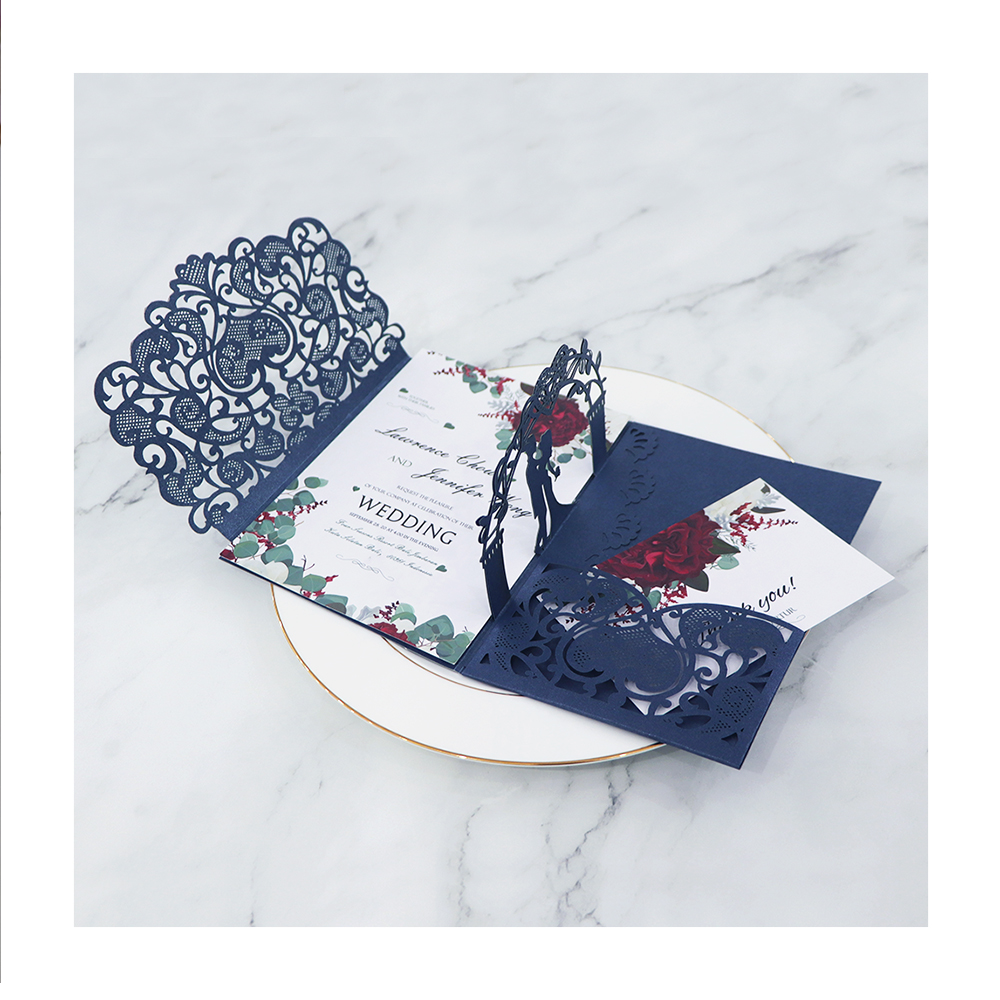 Winpsheng 3d Новый дизайн пригласительной карты Лазерная резка Свадебная карта пригласительные карты 3d лазерные свадебные приглашения