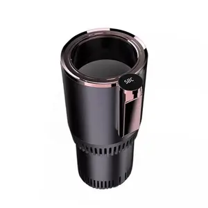 2 en 1 support de tasse chauffant intelligent 12V, chauffe-tasse électrique de voyage boisson chaude et froide refroidisseur de tasse pour voitures