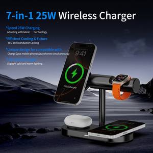 <span class=keywords><strong>Chargeur</strong></span> sans fil magnétique 25W en gros avec ventilateur de refroidissement actif et veilleuse, station de charge <span class=keywords><strong>7</strong></span>-en-1 pour <span class=keywords><strong>iPhone</strong></span> 17 15 Pro Max Iw39 - Product Image 2