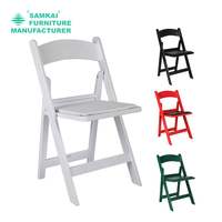 Chaises pliantes blanches spéciales pour événements en plein air SK-ZDY-A021, résistantes, en résine, empilables, prix de gros disponibles