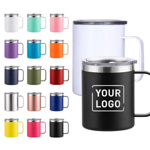 Tazas de acero inoxidable reutilizables y respetuosas con el medio ambiente, tazas de café con aislamiento portátil, venta al por mayor