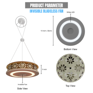 Ventilateur de plafond élégant et discret avec technologie de ventilation silencieuse, lumière LED, refroidissement sûr pour cuisine, salon et intérieurs modernes - Product Image 4
