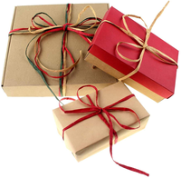 VAKAFFIA Corde en raphia de papier torsadé biodégradable de 20 m pour emballer les cadeaux de Noël, de la Saint-Valentin et les fêtes