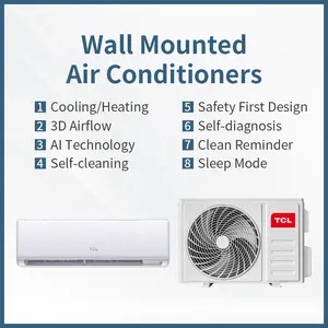 Aire acondicionado TCL Gree Smart Split, aire acondicionado de 9000Btu, aire acondicionado para habitación pequeña, fácil instalación, refrigeración, solo velocidad fija