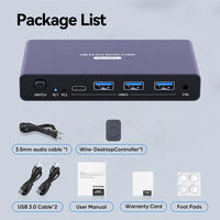 Commutateur KVM HDMI 2 ports pour 2 ordinateurs, partage 1 moniteur et 1 clavier-souris avec contrôleur filaire, Plug and Play, 4K 60Hz