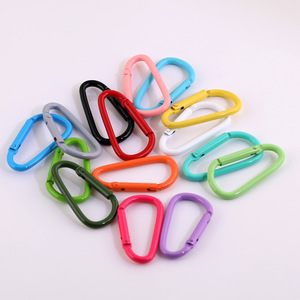 Colorful Zinc Alloy Carabiners D Shape Portable Keychain Accessories For DIY Jewelry Making <b>Spring</b> 2024 - Product Image 3