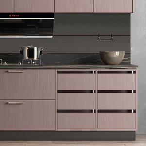 Para gabinetes de cocina de lujo OPPEIN estilo Industrial DISEÑO DE Metal dorado rosa tablero de partículas carcasa fregadero grifo bisagra cajón cesta - Product Image 4