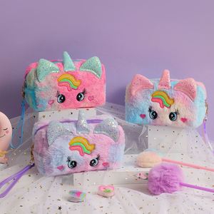 Plush Stationery Zipper <b>Pen</b> <b>Box</b> Cosmetic Makeup Cute Bag Fluffy Pencil Case Pouch for Kids Girls - Product Image 2
