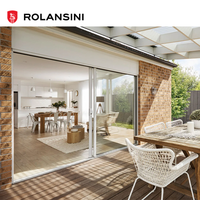 Porte coulissante en aluminium commercial Rolansini AS2047 à rupture de pont thermique, double vitrage trempé, pour garage intérieur et villa