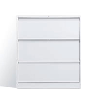 Démonter A4 papier serrure fer armoire large stockage meubles acier bureau blanc noir gris 3 tiroirs latéral classeur