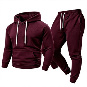 Conjunto de 2 Piezas de Sudadera con Capucha y Pantalones Deportivos de Punto Transpirable para Hombre, Ropa Deportiva Casual de Primavera/Otoño, Estilo Urbano Versátil - Product Image 4